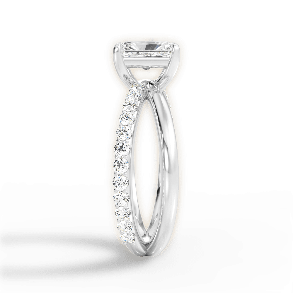 Jennifer Radiant Cut Lab Grown Diamond 18Kt White Gold Engagement Ring - View 4