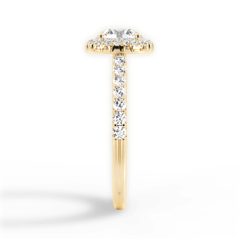 Kathleen Round Cut Lab Grown Diamond 18Kt Yellow Gold Engagement Ring - View 4