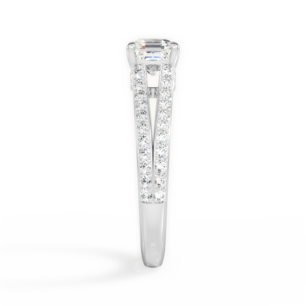 Kendra Asscher Cut Lab Grown Diamond Platinum Engagement Ring - View 2