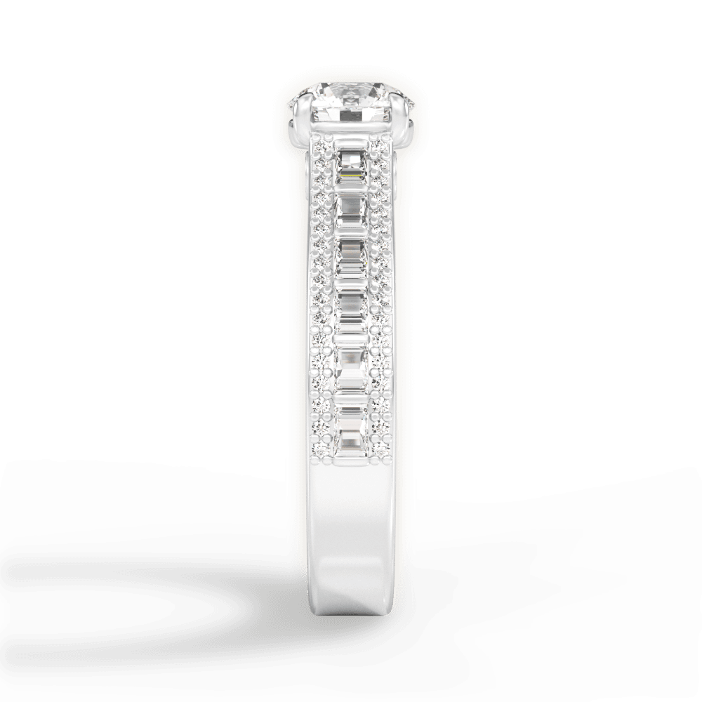 Lynn Round Cut Lab Grown Diamond 14Kt White Gold Engagement Ring - View 2