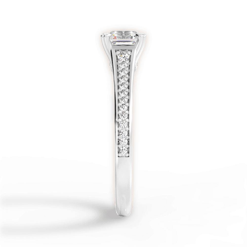 Delia Asscher Cut Lab Grown Diamond Platinum Engagement Ring - View 4