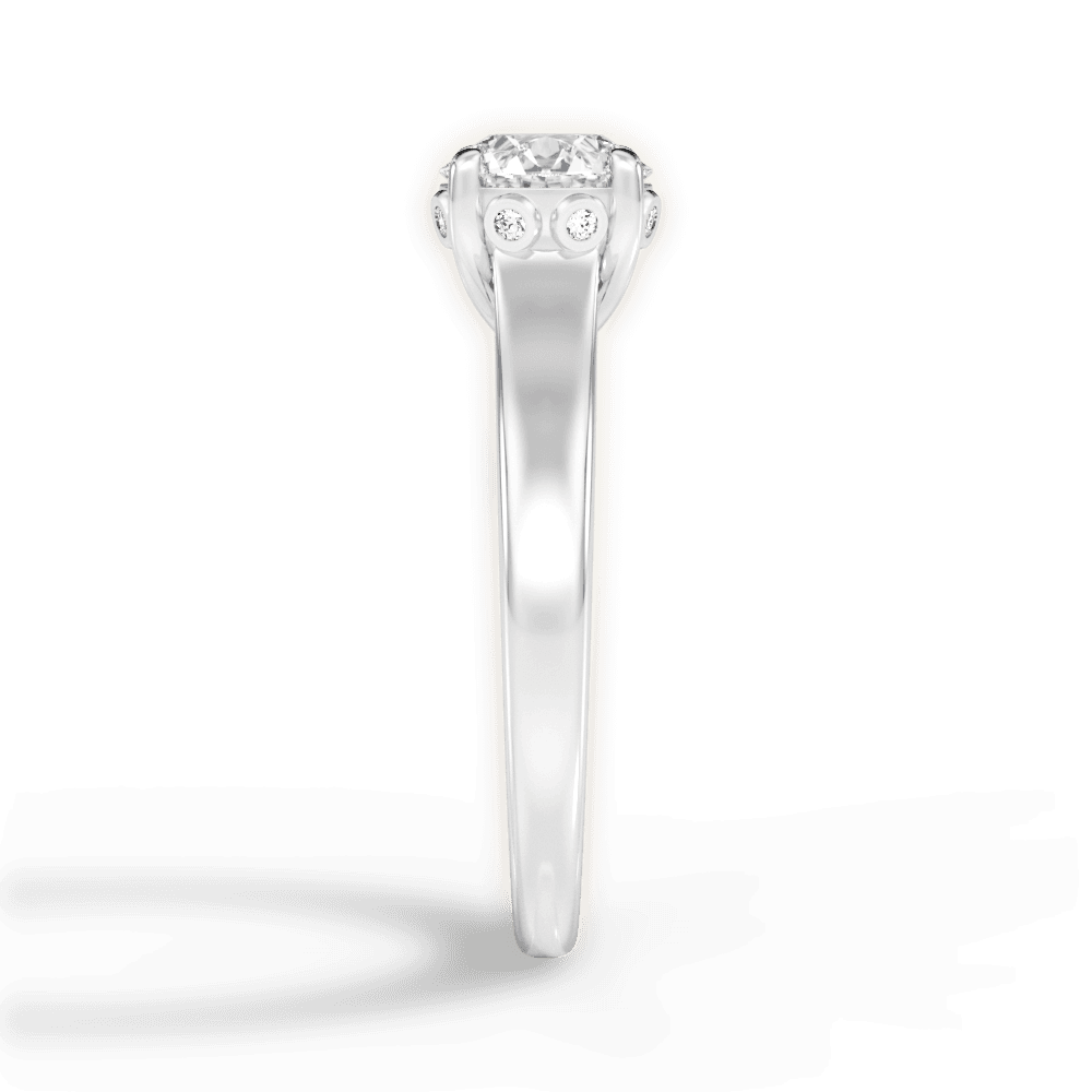 Carol Round Cut Lab Grown Diamond 14Kt White Gold Engagement Ring - View 4