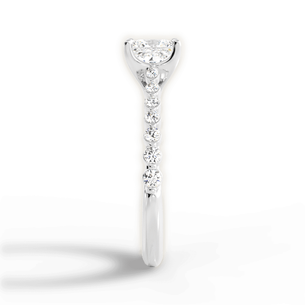 Dana Princess Cut Lab Grown Diamond 14Kt White Gold Engagement Ring - View 4