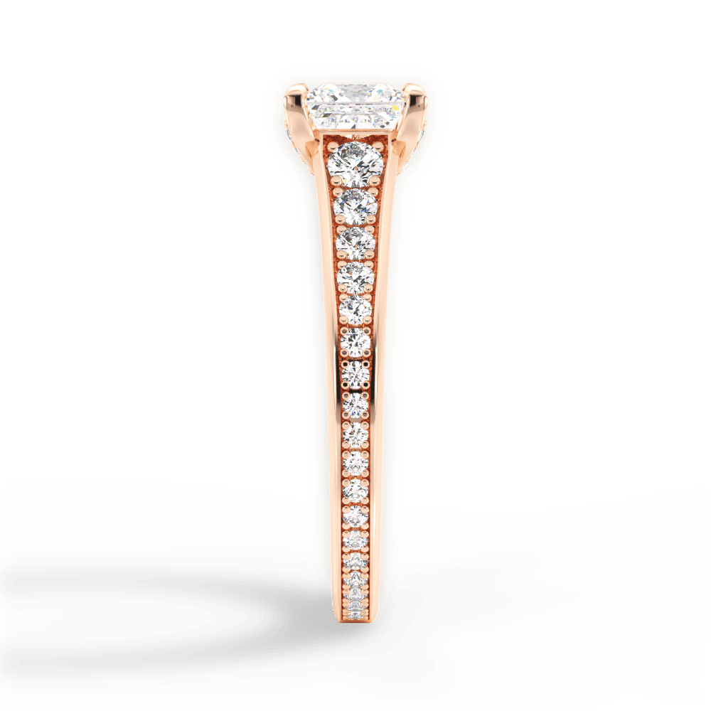 Leslie Princess Cut Lab Grown Diamond 18Kt Rose Gold Engagement Ring - View 2