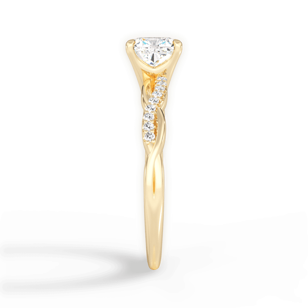 Charlotte Cushion Cut Lab Grown Diamond 18Kt Yellow Gold Engagement Ring - View 2
