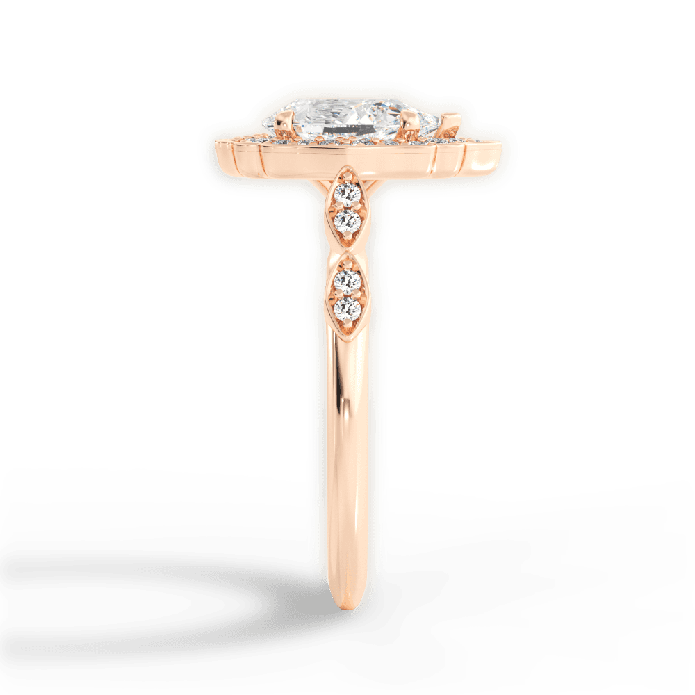Julie Pear Cut Lab Grown Diamond 18Kt Rose Gold Engagement Ring - View 3