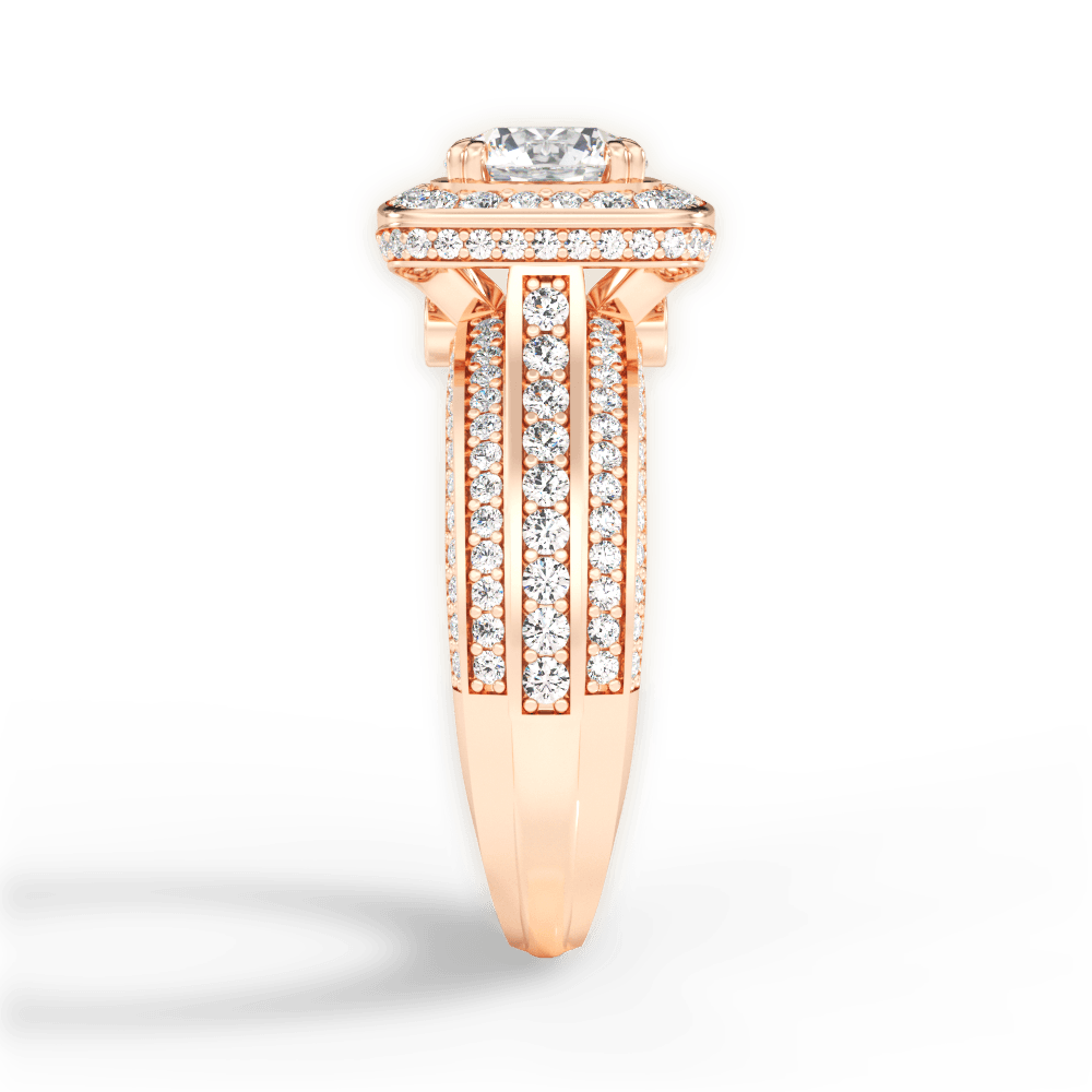 Madison Round Cut Lab Grown Diamond 18Kt Rose Gold Engagement Ring - View 3