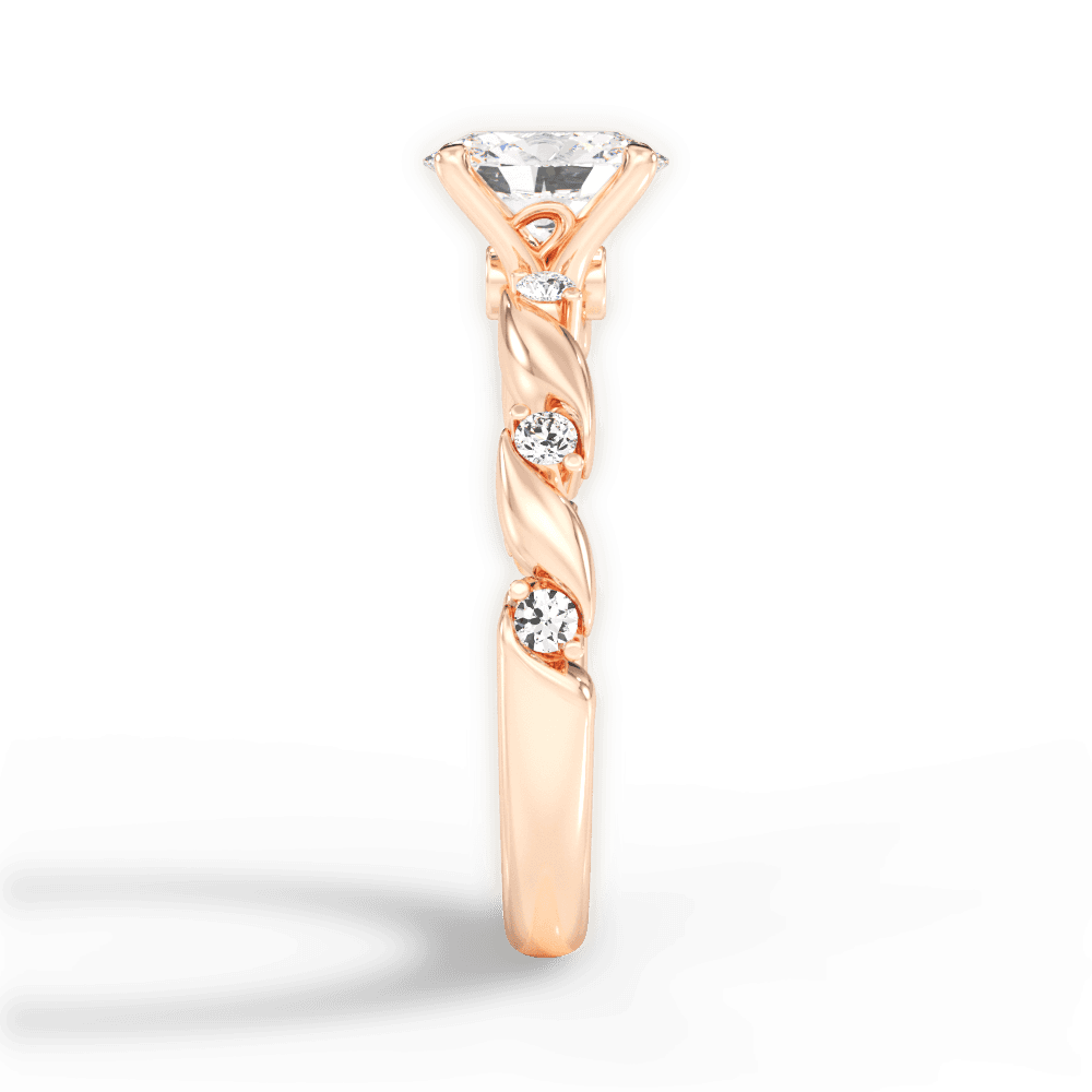 Emma Oval Cut Lab Grown Diamond 18Kt Rose Gold Engagement Ring - View 4