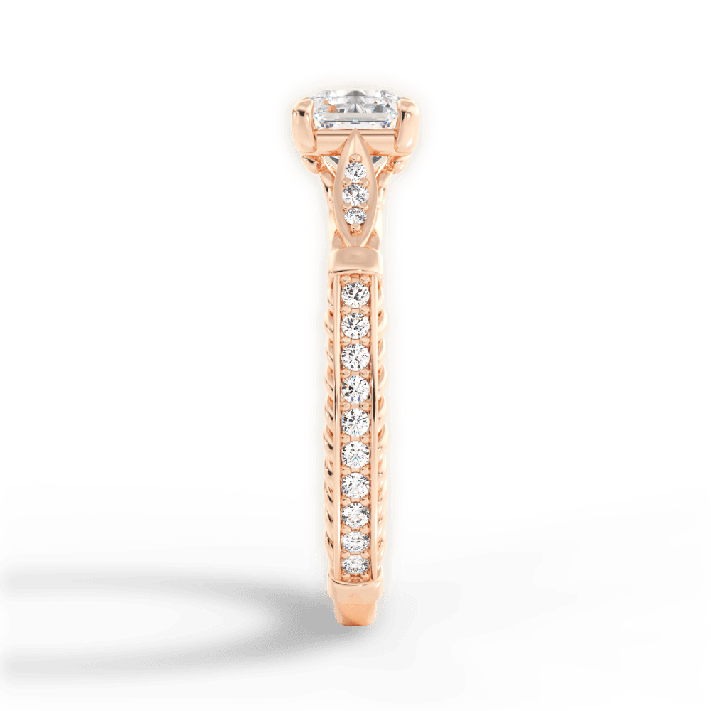 Gabriela Asscher Cut Lab Grown Diamond 18Kt Rose Gold Engagement Ring - View 2