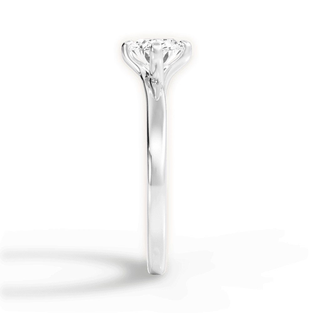 Ashley Oval Cut Lab Grown Diamond 18Kt White Gold Engagement Ring - View 4