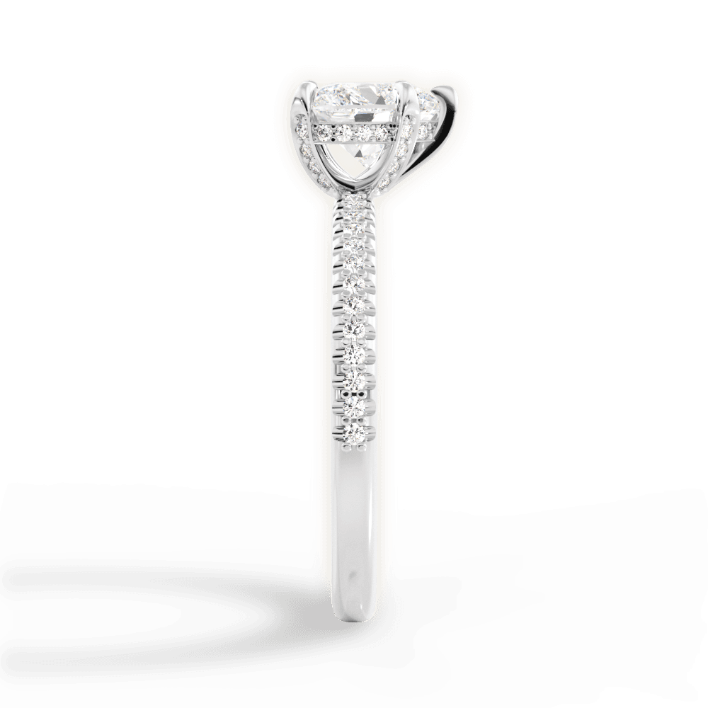 Helen Heart Cut Lab Grown Diamond 18Kt White Gold Engagement Ring - View 4