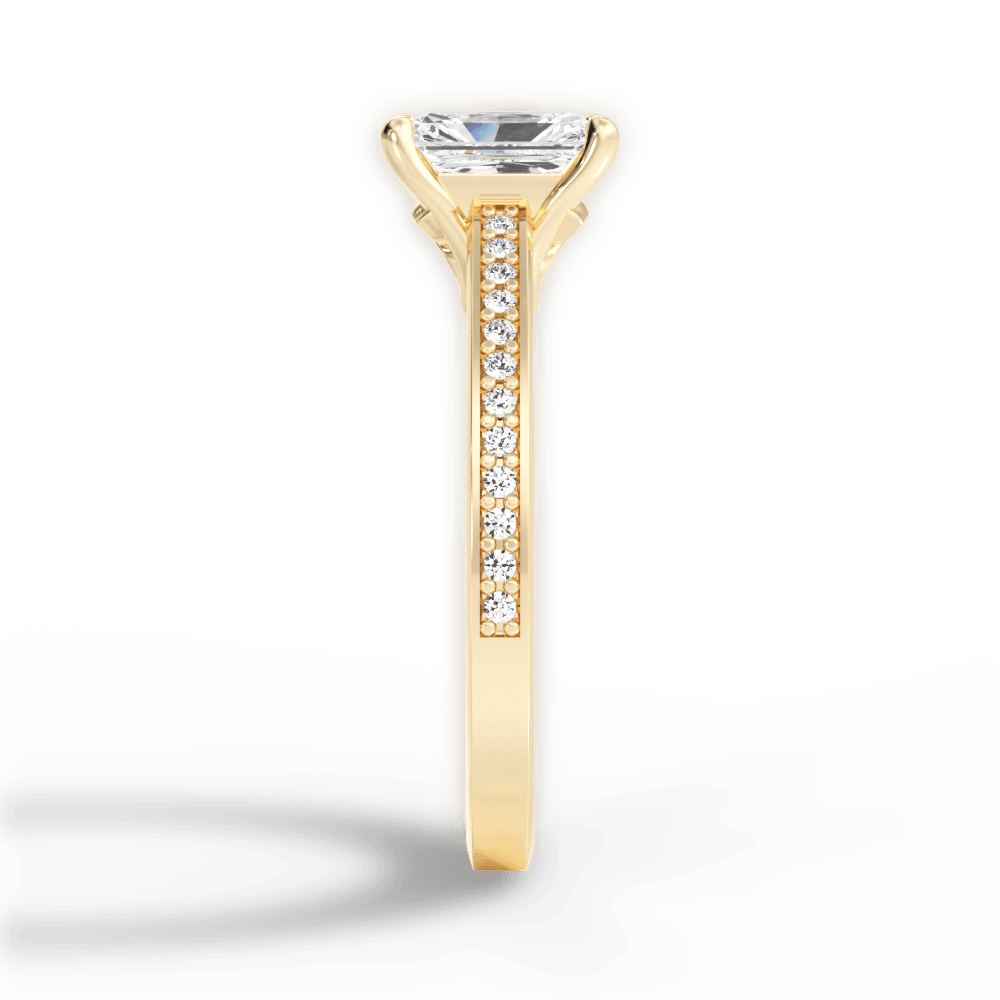 Donna Radiant Cut Lab Grown Diamond 18Kt Yellow Gold Engagement Ring - View 3