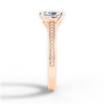 Donna Radiant Cut Lab Grown Diamond 18Kt Rose Gold Engagement Ring - View 2