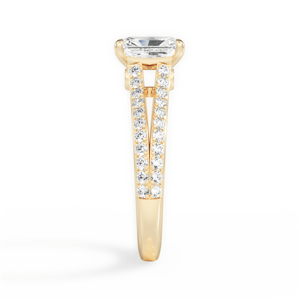 Kendra Radiant Cut Lab Grown Diamond 18Kt Yellow Gold Engagement Ring - View 3