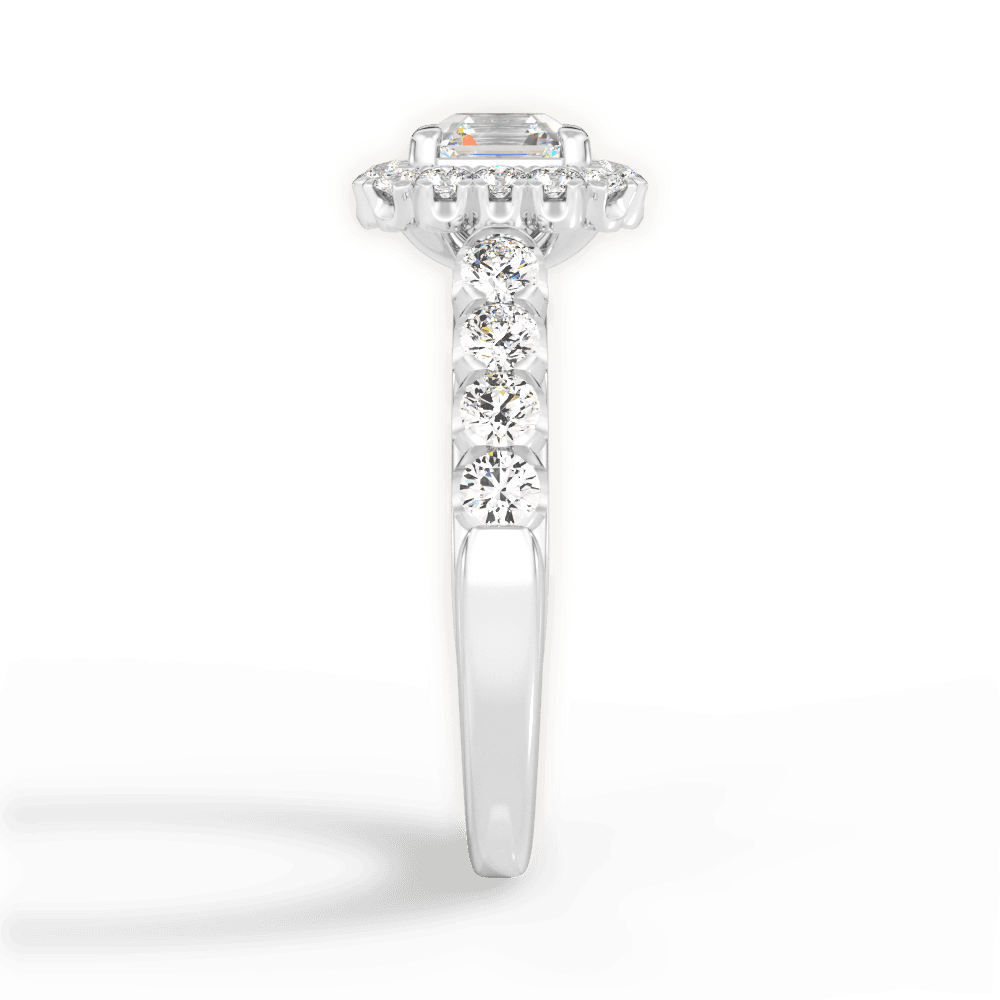 Lacey Asscher Cut Lab Grown Diamond Platinum Engagement Ring - View 4