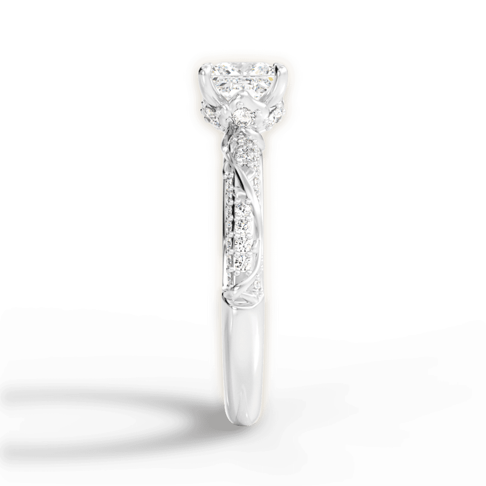 Josephine Princess Cut Lab Grown Diamond 18Kt White Gold Engagement Ring - View 4