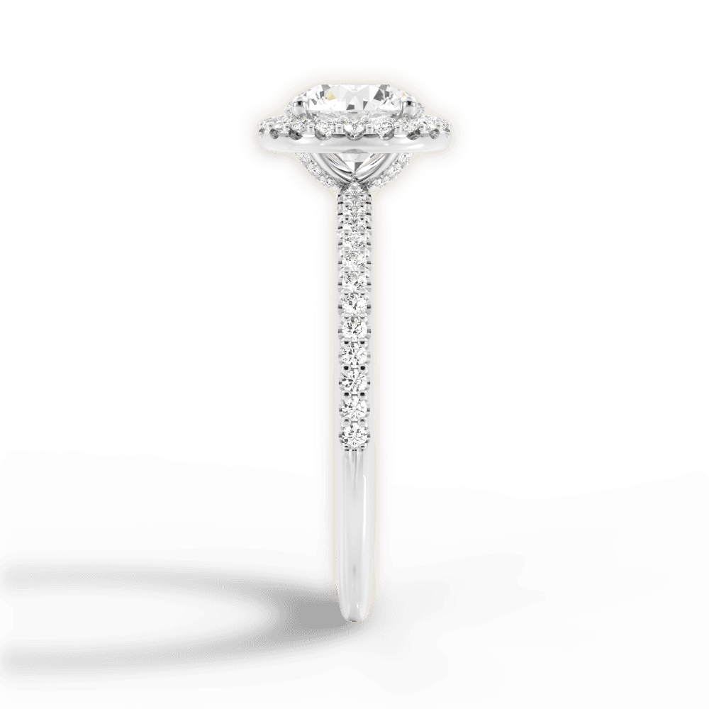 Joanne Round Cut Lab Grown Diamond Platinum Engagement Ring - View 2