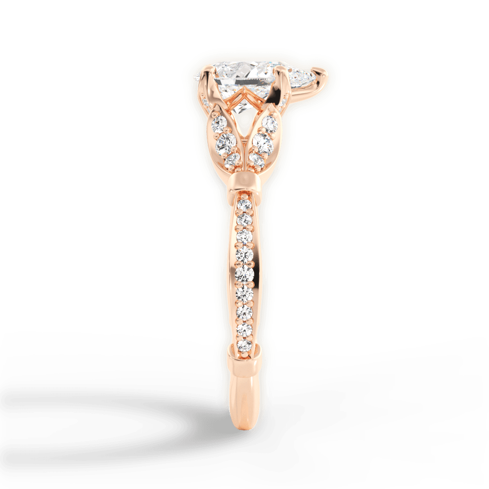 Geraldine Pear Cut Lab Grown Diamond 18Kt Rose Gold Engagement Ring - View 3