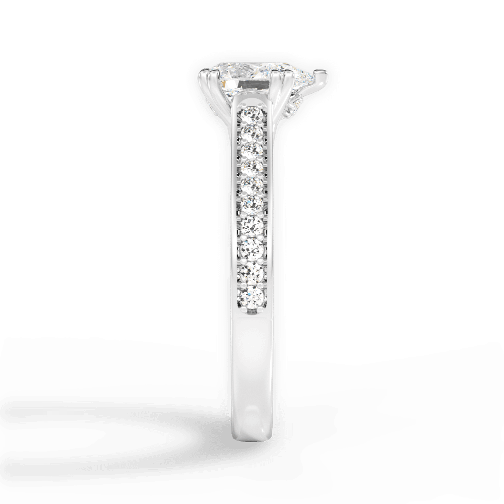 Deborah Pear Cut Lab Grown Diamond Platinum Engagement Ring - View 4