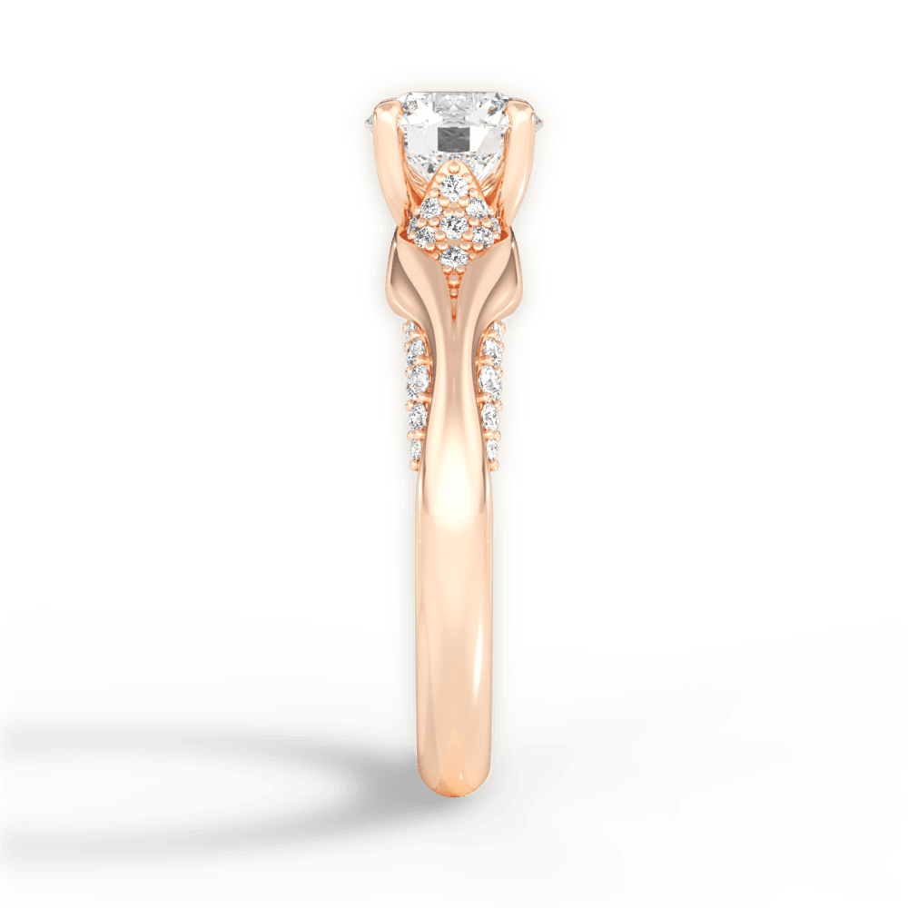 Isabel Round Cut Lab Grown Diamond 18Kt Rose Gold Engagement Ring - View 3
