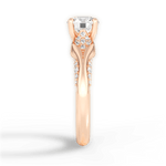 Isabel Round Cut Lab Grown Diamond 18Kt Rose Gold Engagement Ring - View 3