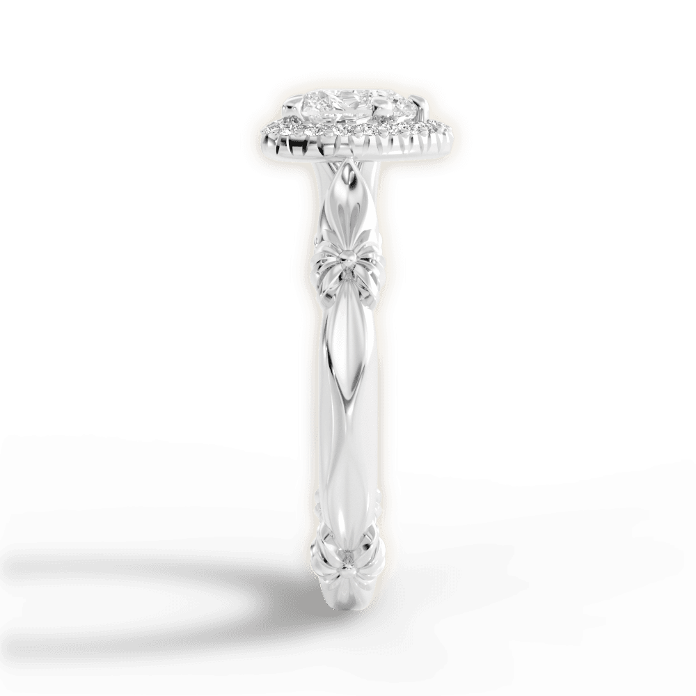 Erica Heart Cut Lab Grown Diamond 18Kt White Gold Engagement Ring - View 4