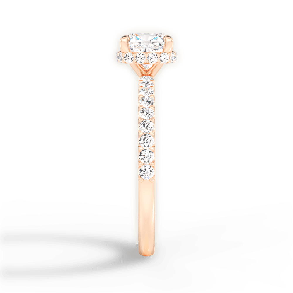 Isabella Cushion Cut Lab Grown Diamond 18Kt Rose Gold Engagement Ring - View 2