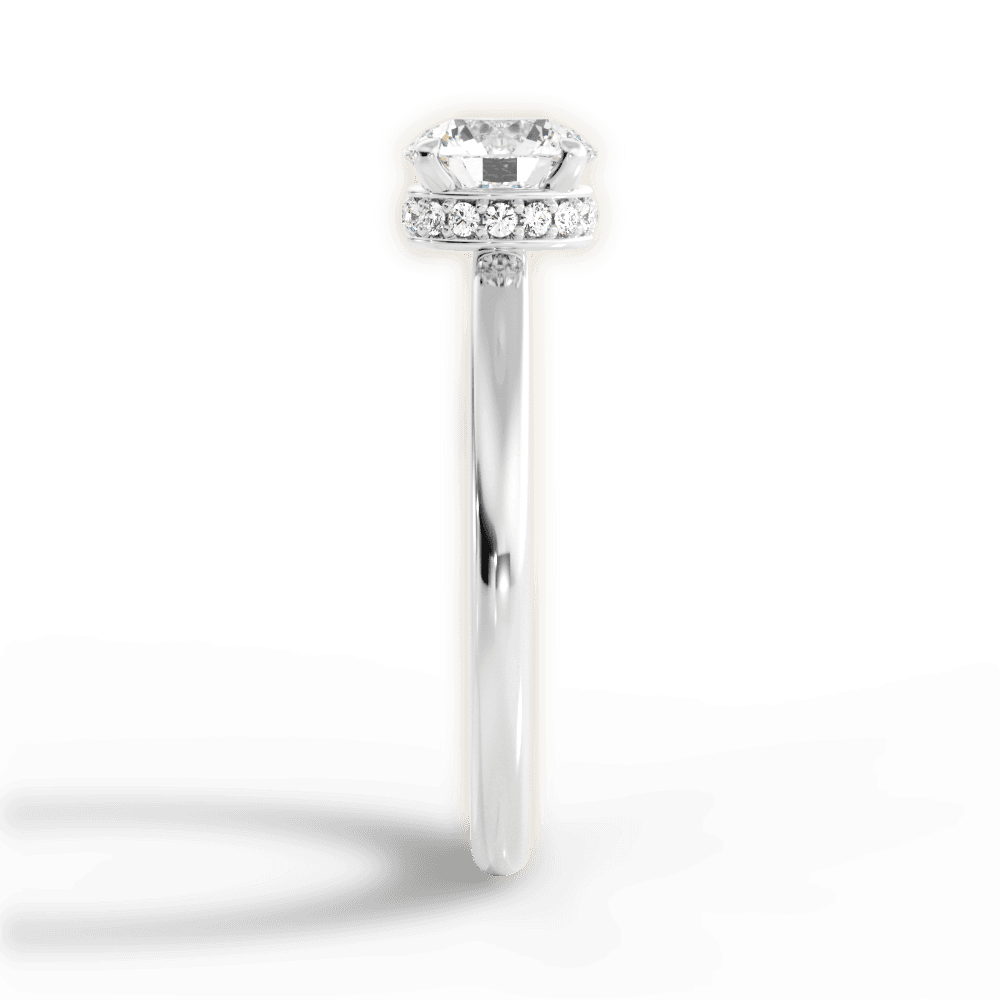 Brianna Round Cut Lab Grown Diamond 18Kt White Gold Engagement Ring - View 4