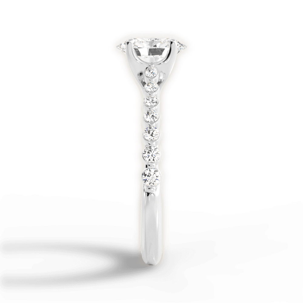 Dana Oval Cut Lab Grown Diamond 14Kt White Gold Engagement Ring - View 4