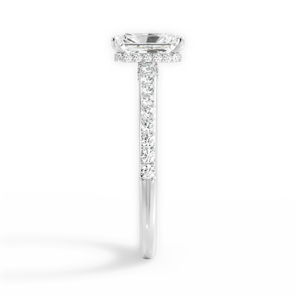 Joan Radiant Cut Lab Grown Diamond 18Kt White Gold Engagement Ring - View 4