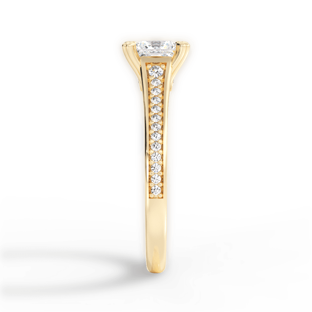 Delia Princess Cut Lab Grown Diamond 18Kt Yellow Gold Engagement Ring - View 4