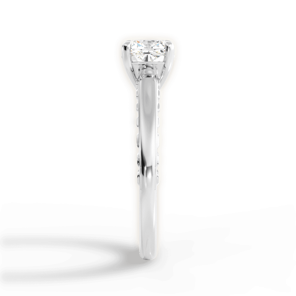 Annette Cushion Cut Lab Grown Diamond Platinum Engagement Ring - View 4