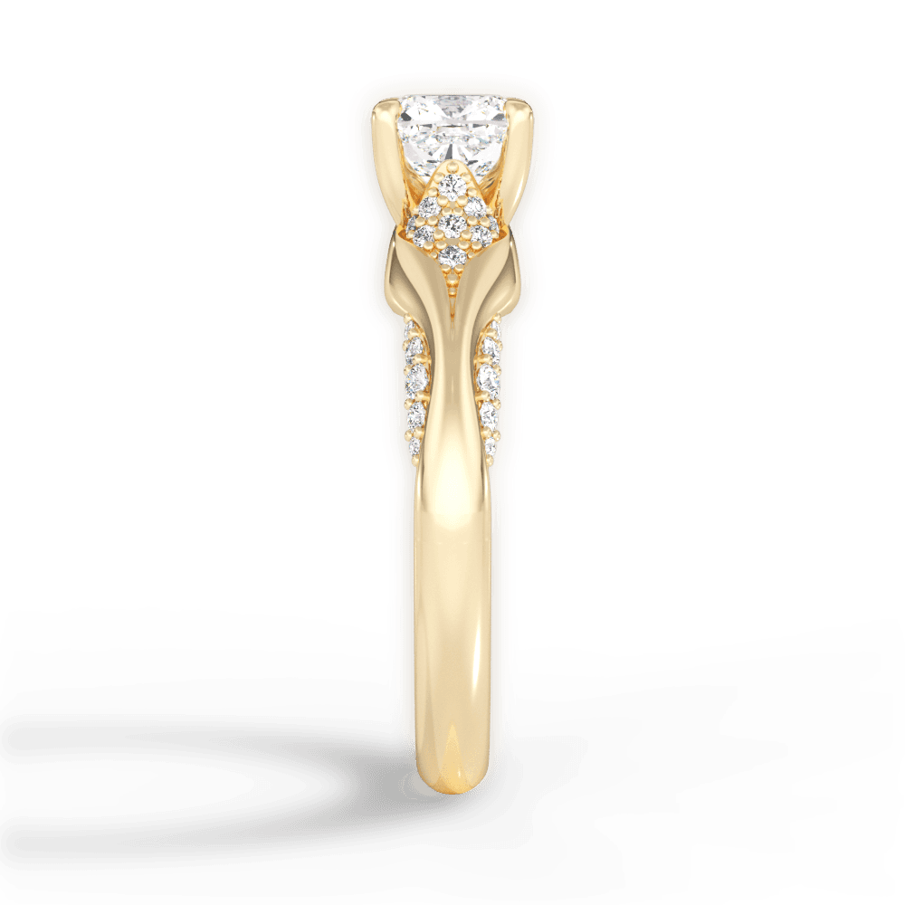 Isabel Cushion Cut Lab Grown Diamond 18Kt Yellow Gold Engagement Ring - View 4