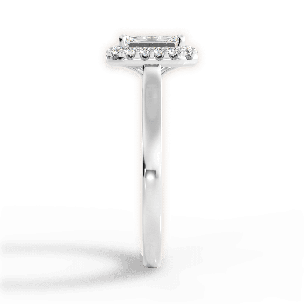 Fiona Emerald Cut Lab Grown Diamond 14Kt White Gold Engagement Ring - View 4