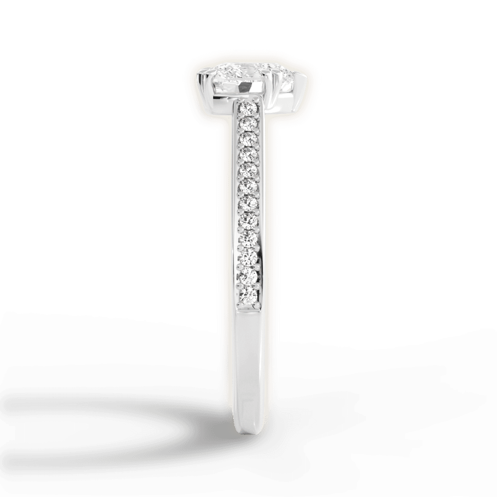 Denise Heart Cut Lab Grown Diamond 14Kt White Gold Engagement Ring - View 4