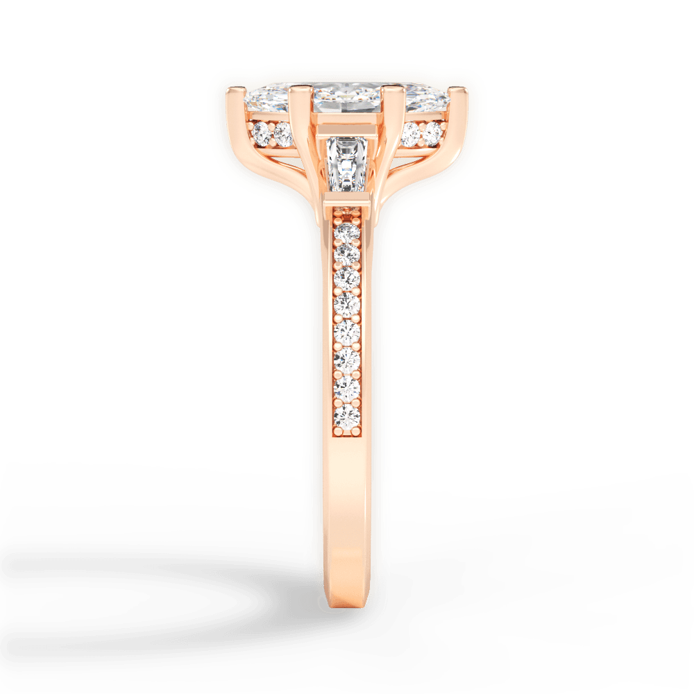 Katie Marquise Cut Lab Grown Diamond 18Kt Rose Gold Engagement Ring - View 4