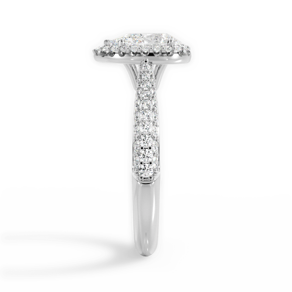 Lucy Pear Cut Lab Grown Diamond Platinum Engagement Ring - View 2