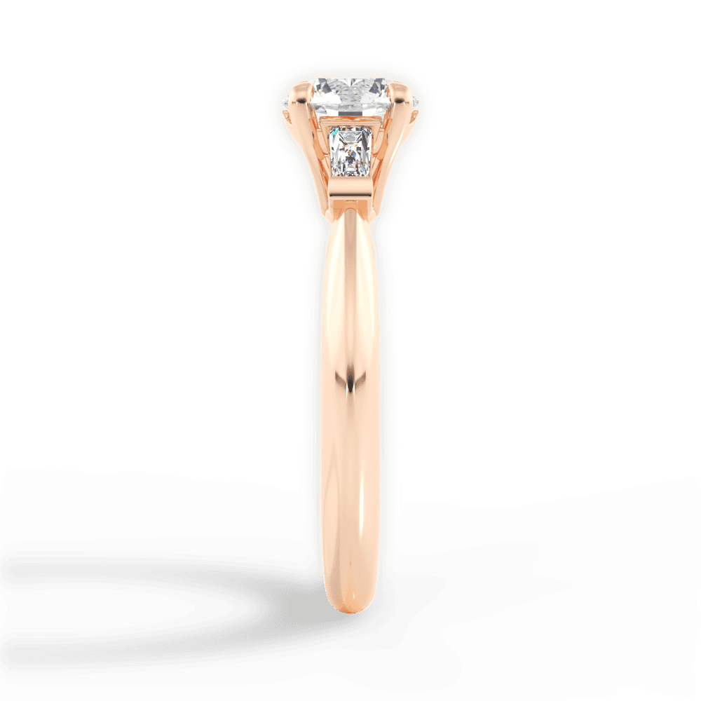 Emily Round Cut Lab Grown Diamond 18Kt Rose Gold Engagement Ring - View 2