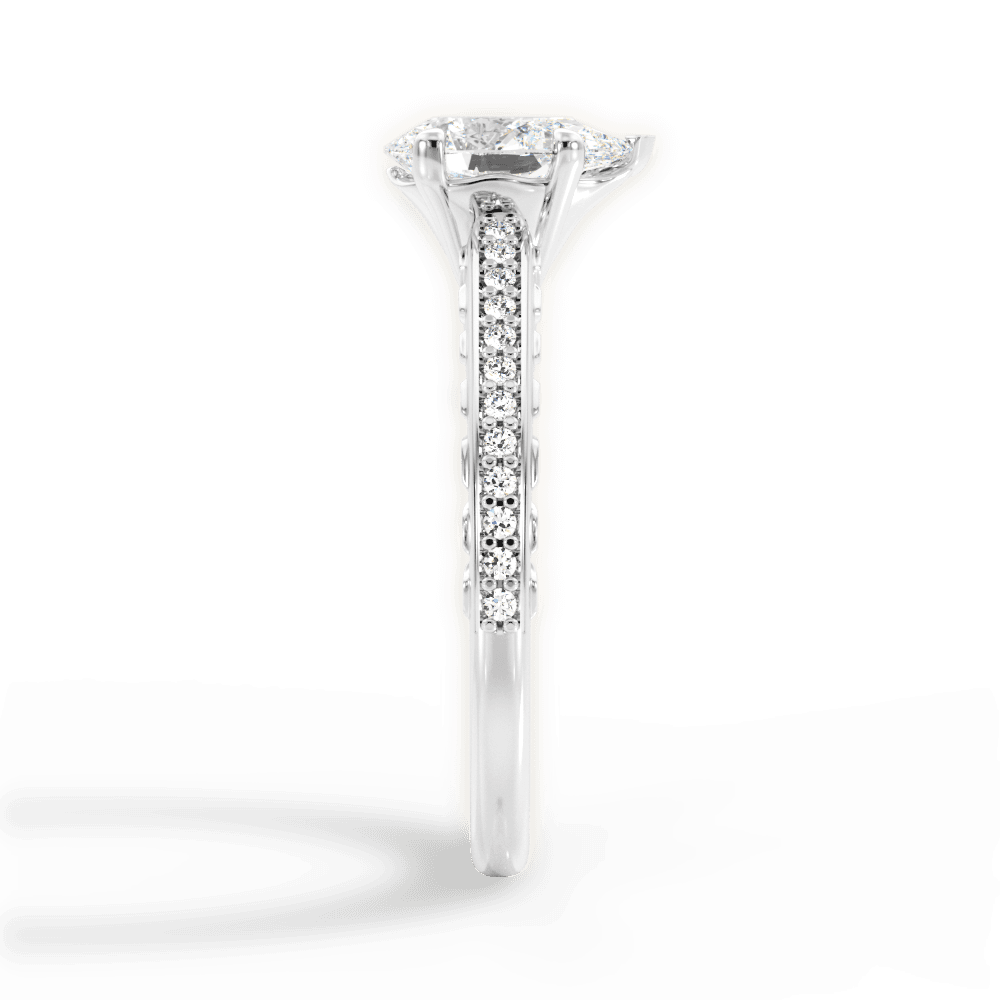 Caroline Pear Cut Lab Grown Diamond 18Kt White Gold Engagement Ring - View 2
