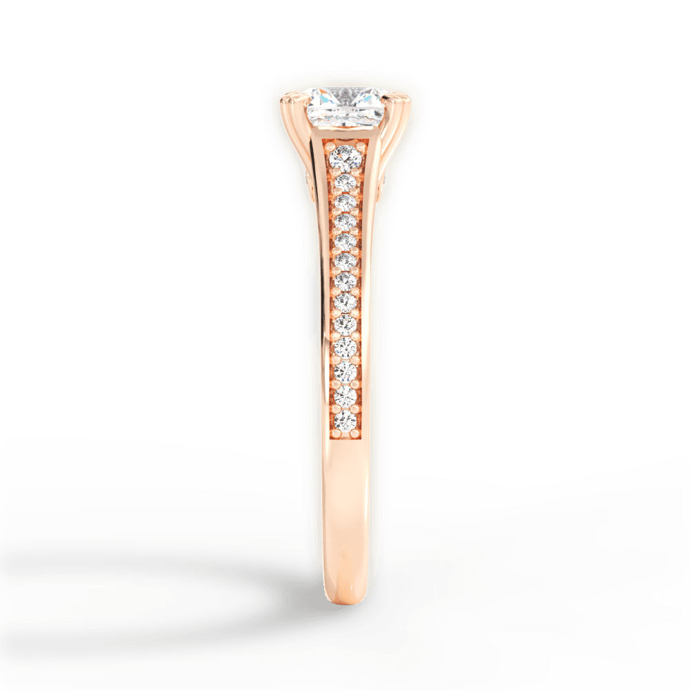 Delia Cushion Cut Lab Grown Diamond 18Kt Rose Gold Engagement Ring - View 4