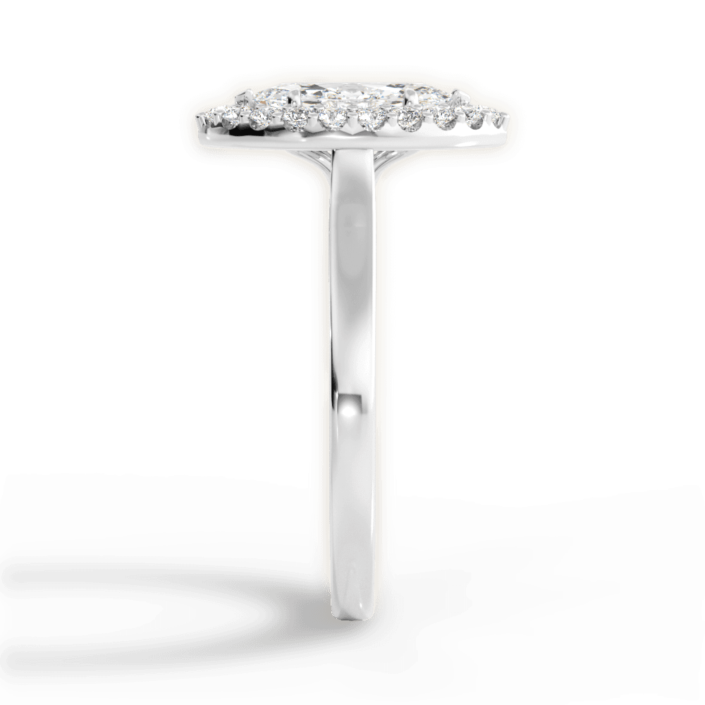 Fiona Marquise Cut Lab Grown Diamond 14Kt White Gold Engagement Ring - View 4