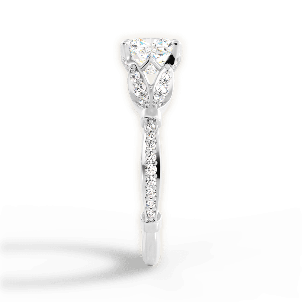 Geraldine Cushion Cut Lab Grown Diamond Platinum Engagement Ring - View 3