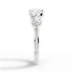 Geraldine Cushion Cut Lab Grown Diamond Platinum Engagement Ring - View 3