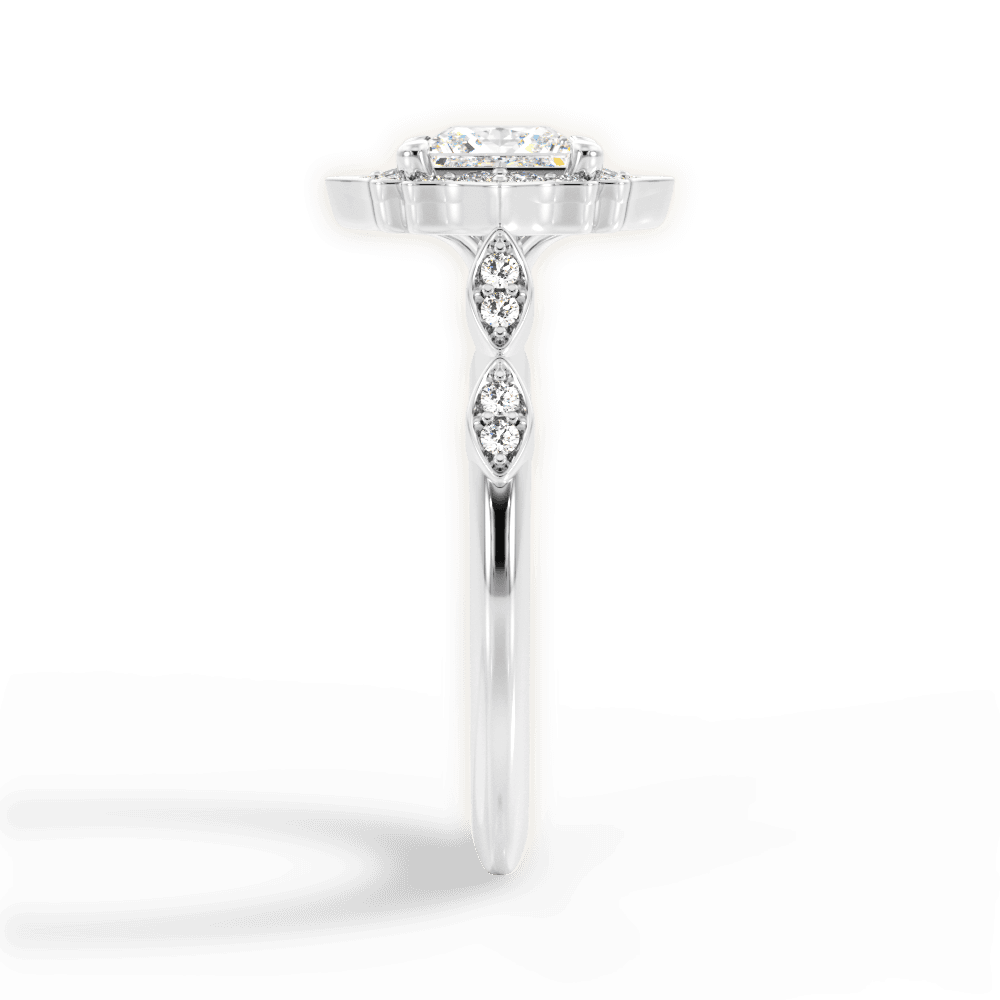 Julie Princess Cut Lab Grown Diamond 14Kt White Gold Engagement Ring - View 4