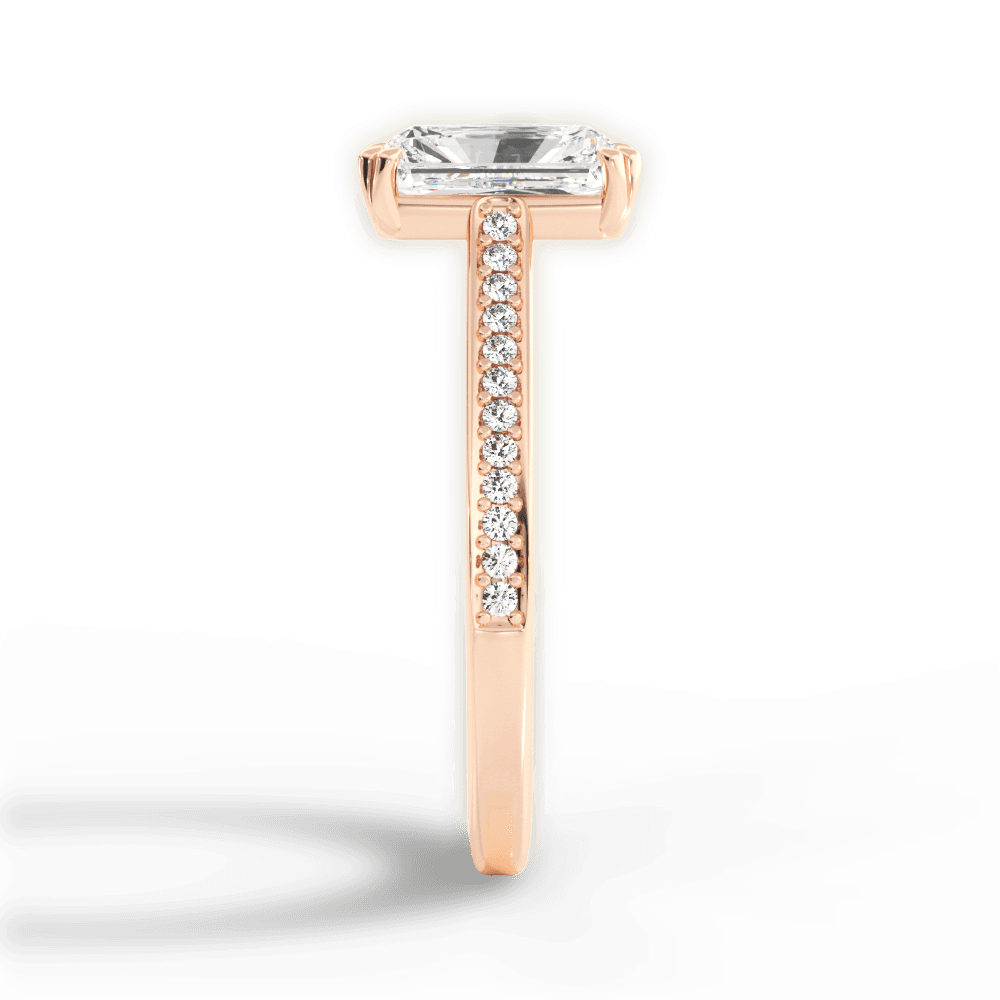 Denise Radiant Cut Lab Grown Diamond 18Kt Rose Gold Engagement Ring - View 4