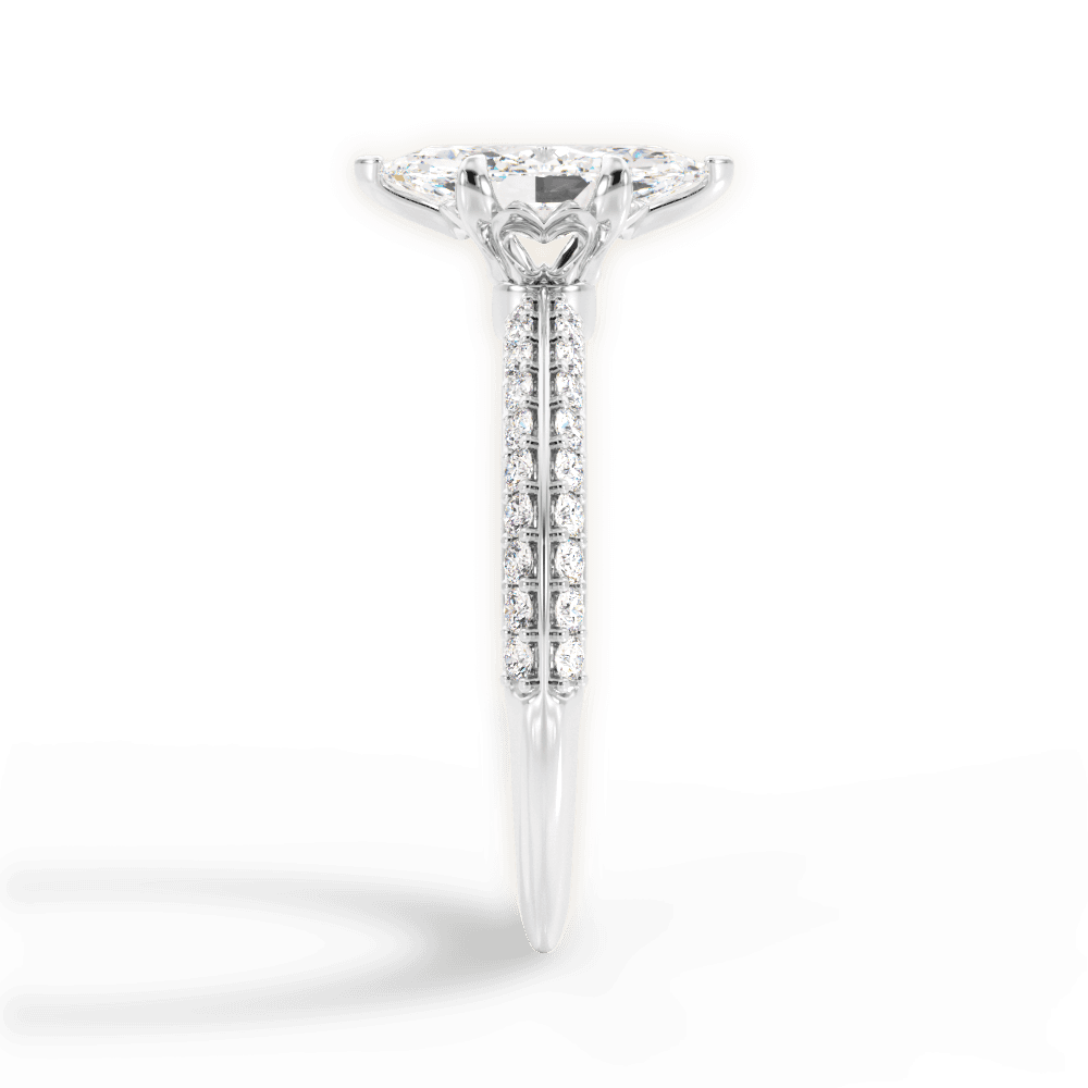 Gail Marquise Cut Lab Grown Diamond 14Kt White Gold Engagement Ring - View 4