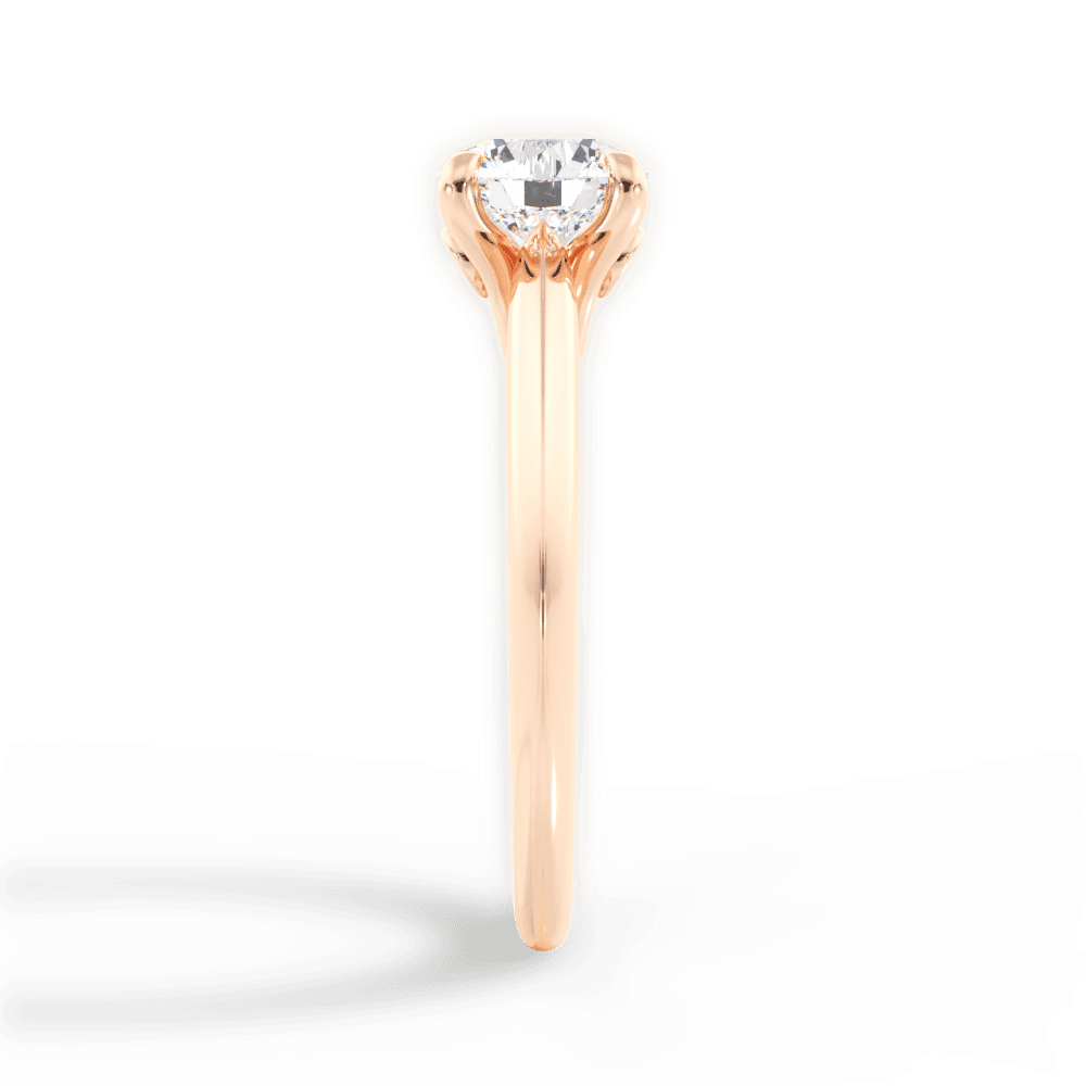 Diana Round Cut Lab Grown Diamond 18Kt Rose Gold Engagement Ring - View 2