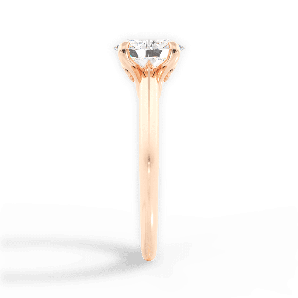 Diana Oval Cut Lab Grown Diamond 18Kt Rose Gold Engagement Ring - View 2