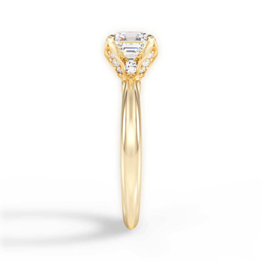 Elaine Asscher Cut Lab Grown Diamond 18Kt Yellow Gold Engagement Ring - View 3