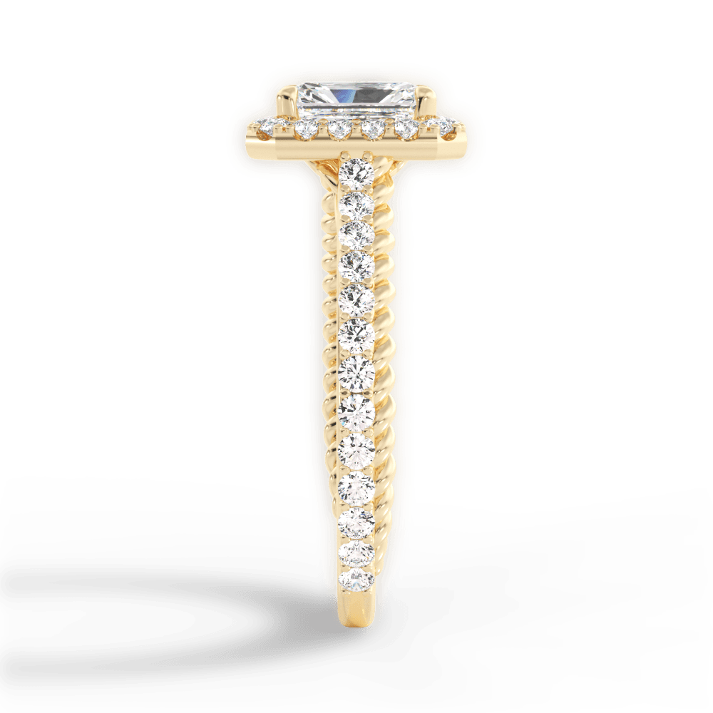 Kim Radiant Cut Lab Grown Diamond 18Kt Yellow Gold Engagement Ring - View 2